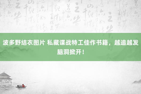 波多野结衣图片 私藏谍战特工佳作书籍，越追越发脑洞掀开！