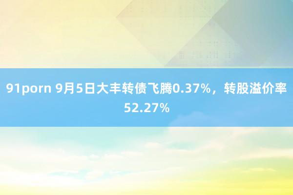 91porn 9月5日大丰转债飞腾0.37%，转股溢价率52.27%