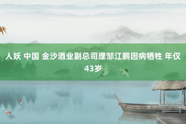 人妖 中国 金沙酒业副总司理邹江鹏因病牺牲 年仅43岁