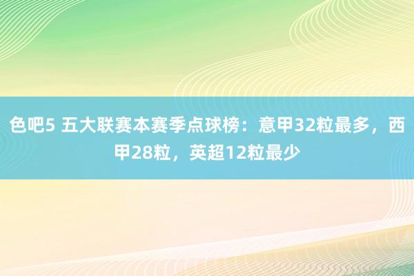 色吧5 五大联赛本赛季点球榜：意甲32粒最多，西甲28粒，英超12粒最少