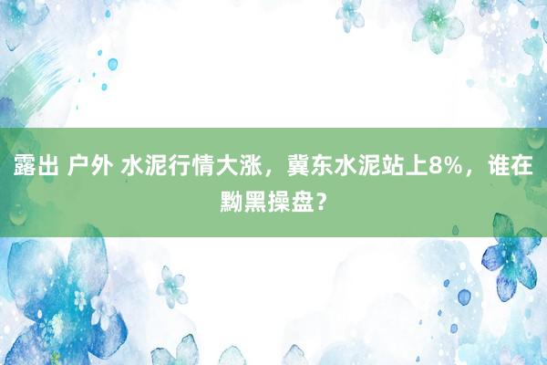 露出 户外 水泥行情大涨，冀东水泥站上8%，谁在黝黑操盘？