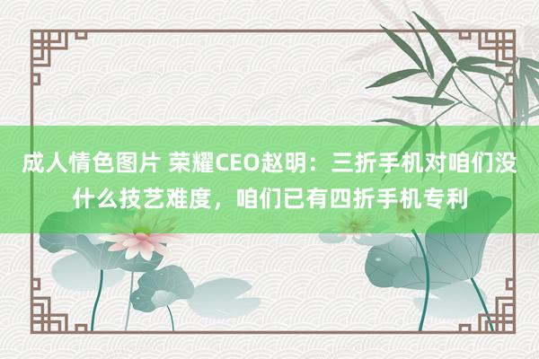 成人情色图片 荣耀CEO赵明：三折手机对咱们没什么技艺难度，咱们已有四折手机专利