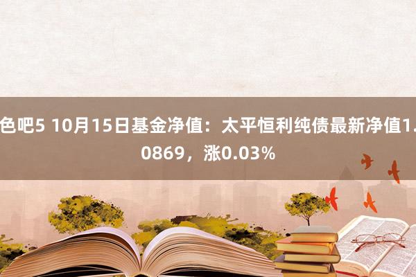 色吧5 10月15日基金净值：太平恒利纯债最新净值1.0869，涨0.03%