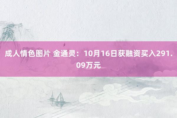 成人情色图片 金通灵：10月16日获融资买入291.09万元