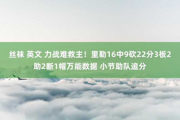 丝袜 英文 力战难救主！里勒16中9砍22分3板2助2断1帽万能数据 小节助队追分