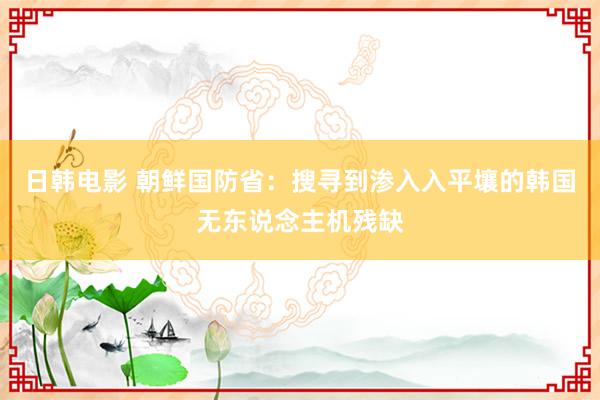 日韩电影 朝鲜国防省：搜寻到渗入入平壤的韩国无东说念主机残缺