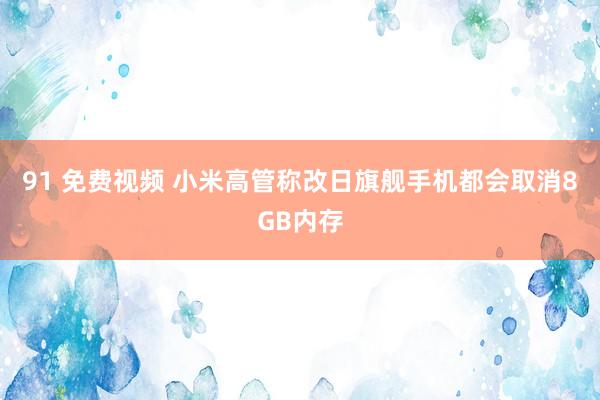 91 免费视频 小米高管称改日旗舰手机都会取消8GB内存