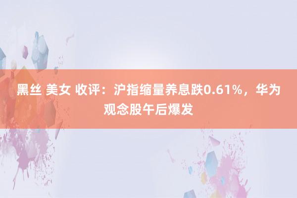 黑丝 美女 收评：沪指缩量养息跌0.61%，华为观念股午后爆发