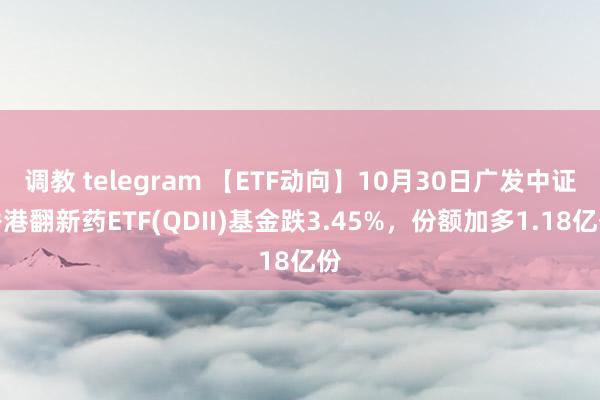 调教 telegram 【ETF动向】10月30日广发中证香港翻新药ETF(QDII)基金跌3.45%，份额加多1.18亿份