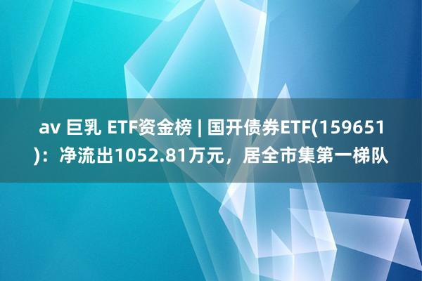 av 巨乳 ETF资金榜 | 国开债券ETF(159651)：净流出1052.81万元，居全市集第一梯队