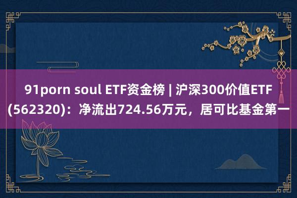 91porn soul ETF资金榜 | 沪深300价值ETF(562320)：净流出724.56万元，居可比基金第一