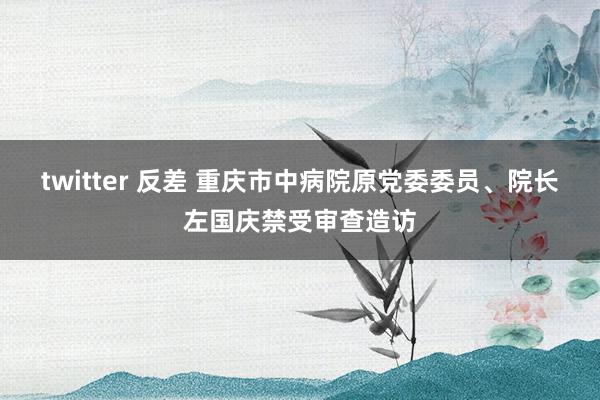 twitter 反差 重庆市中病院原党委委员、院长左国庆禁受审查造访