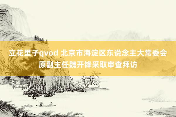 立花里子qvod 北京市海淀区东说念主大常委会原副主任魏开锋采取审查拜访