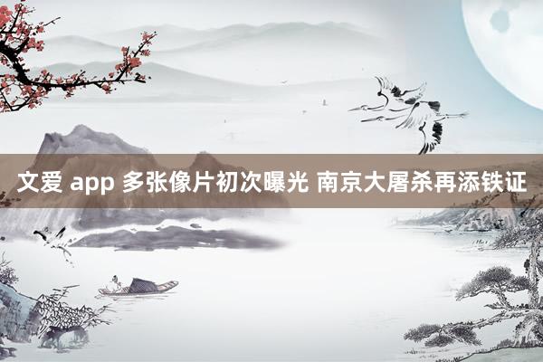 文爱 app 多张像片初次曝光 南京大屠杀再添铁证