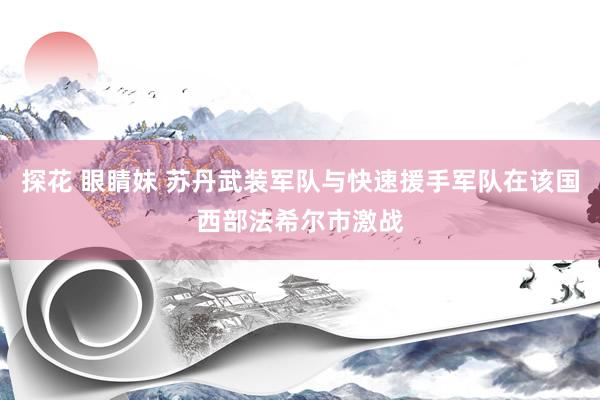 探花 眼睛妹 苏丹武装军队与快速援手军队在该国西部法希尔市激战