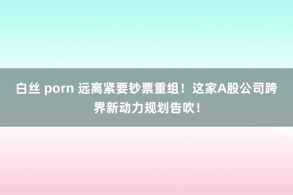 白丝 porn 远离紧要钞票重组！这家A股公司跨界新动力规划告吹！