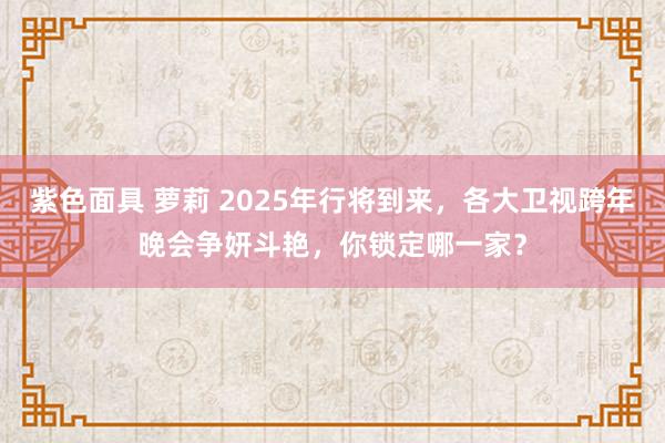 紫色面具 萝莉 2025年行将到来，各大卫视跨年晚会争妍斗艳，你锁定哪一家？